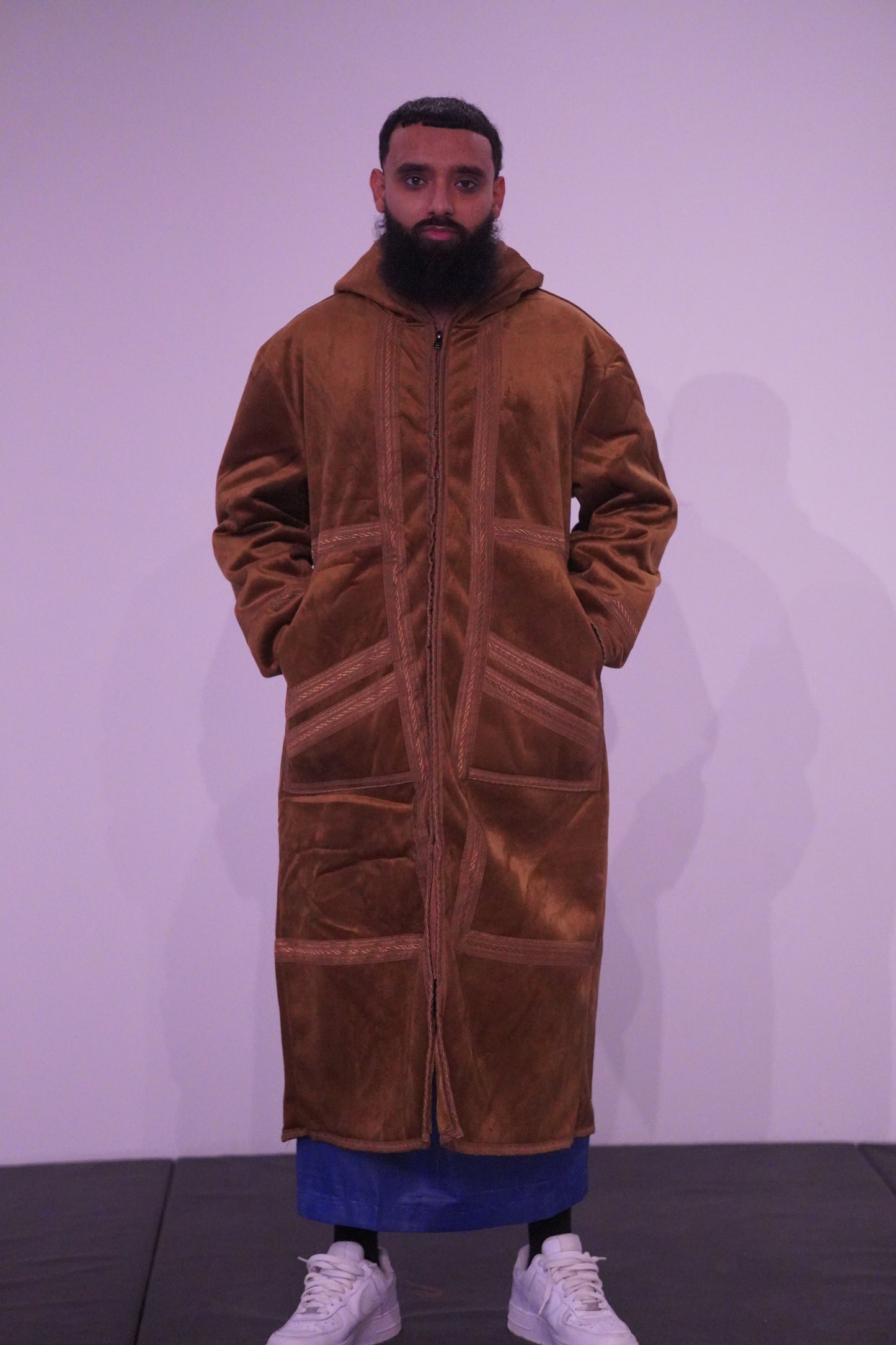 Luxury Moroccan Farwa Coat – Wool & Cotton | Full Zip | Unisex