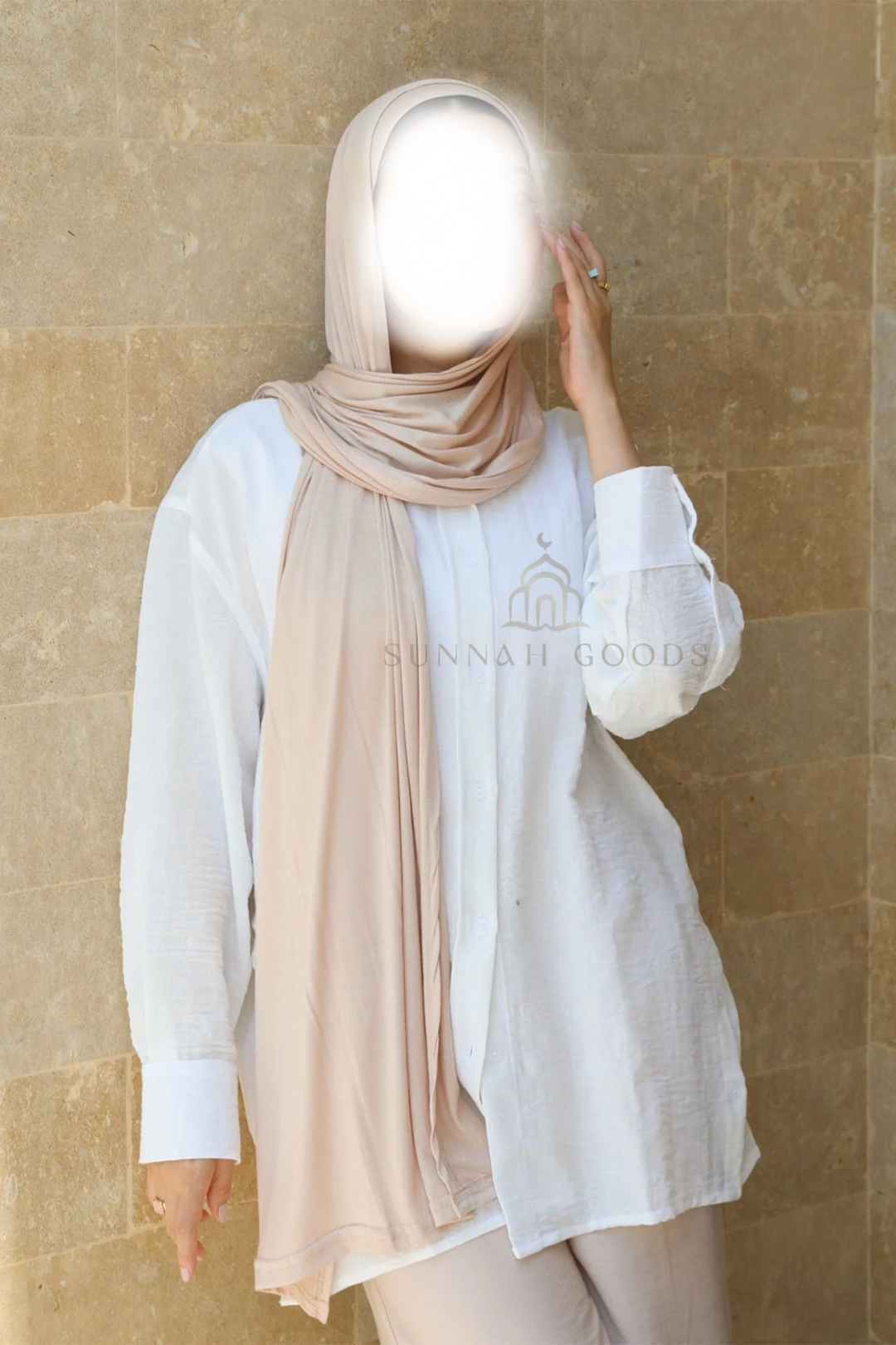 beige jersey hijab