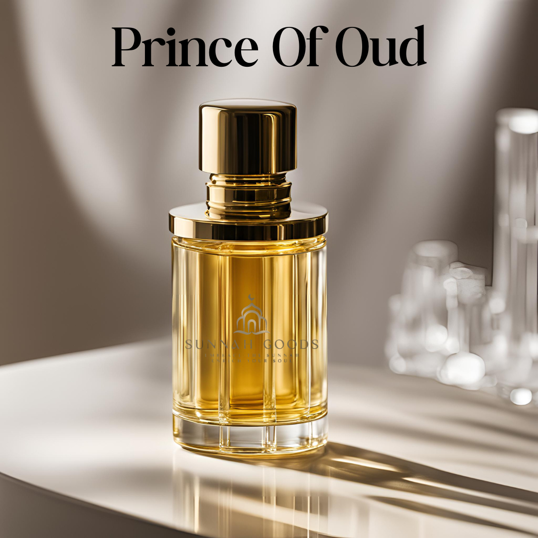 Prince of Oud fragrance oil by Sunnah Goods, featuring rich and regal oud notes in a 12ml bottle