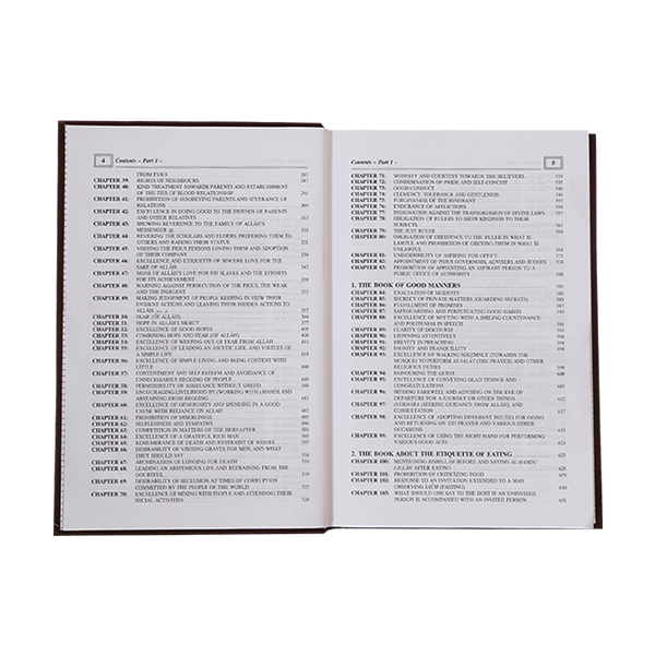 Riyad as-Saliheen – table of contents