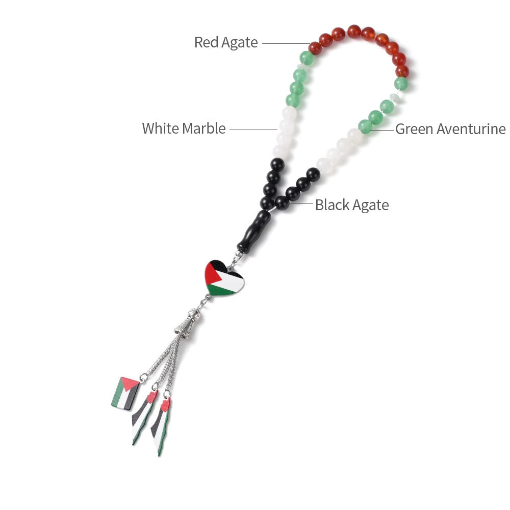 Free Palestine - 33 Beads, 8mm