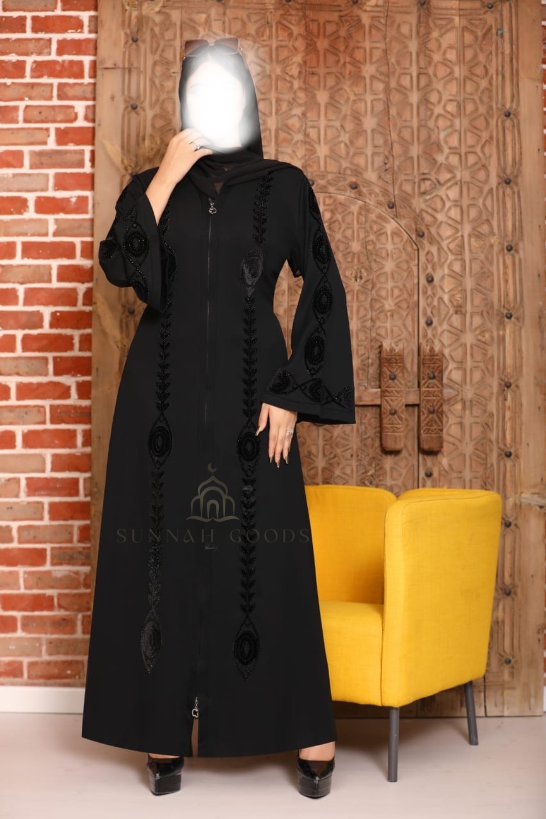 Black Abaya - Elegant Zip Up