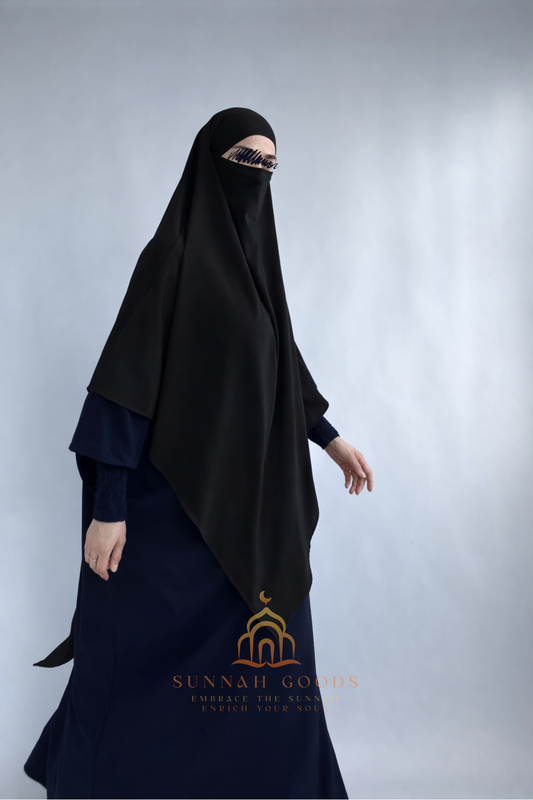 Mid-Length Chiffon Crepe Khimar (Niqab Option)