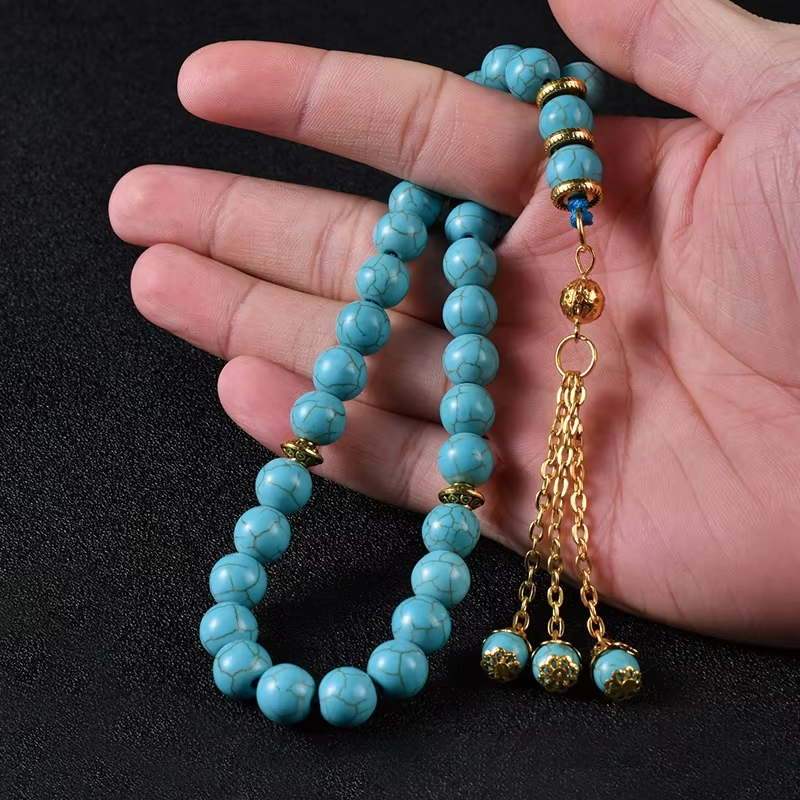 The Horizon’s Misbaha: Turquoise Stone - 33 Beads, 10mm