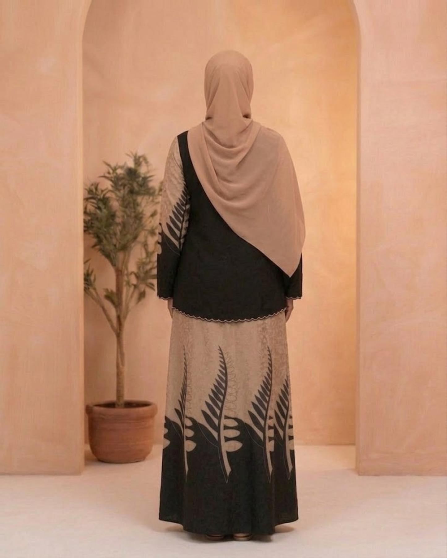 Open Vest Abaya - Satin Mix