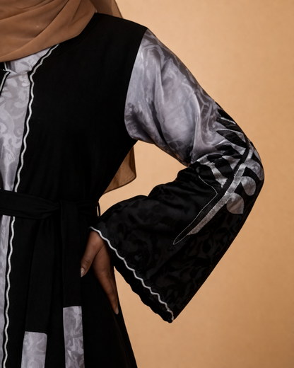 Open Vest Abaya - Satin Mix
