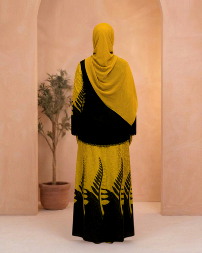 Open Vest Abaya - Satin Mix