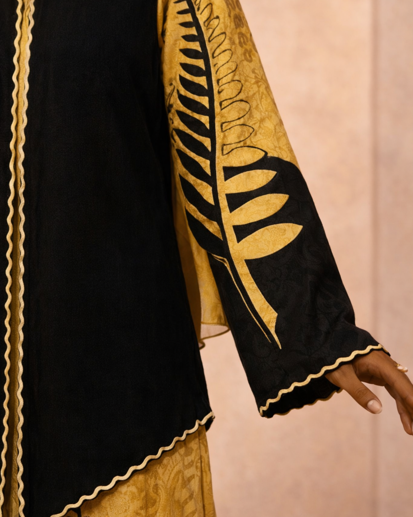 Open Vest Abaya - Satin Mix