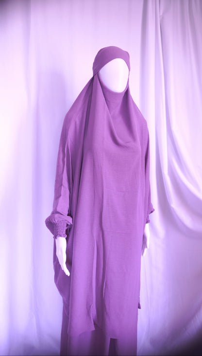 2-Piece Jilbab in Crinkle Crepe – One Size, 19 Stunning Colors