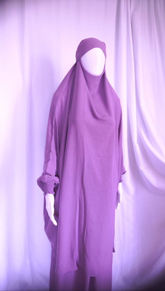 2-Piece Jilbab in Crinkle Crepe – One Size, 19 Stunning Colors