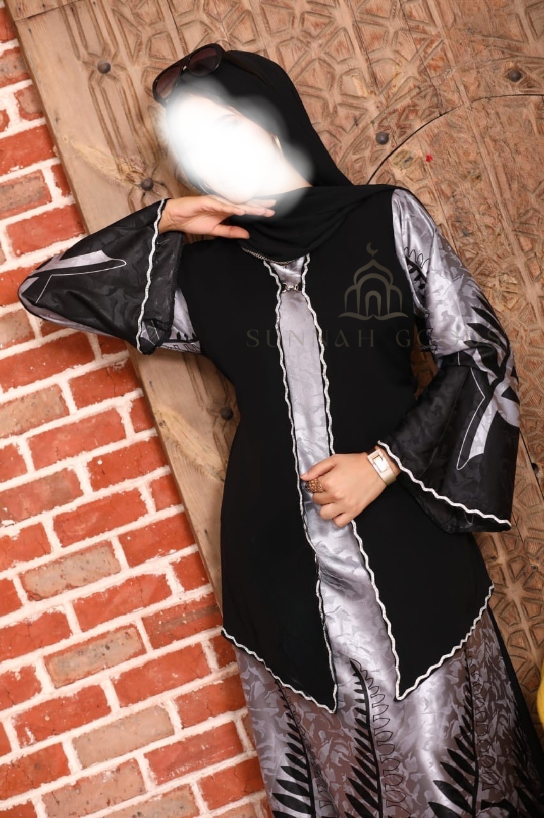 Open Vest Abaya - Satin Mix