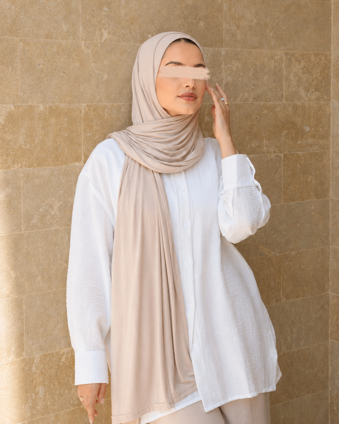 Beige Jersey Hijab