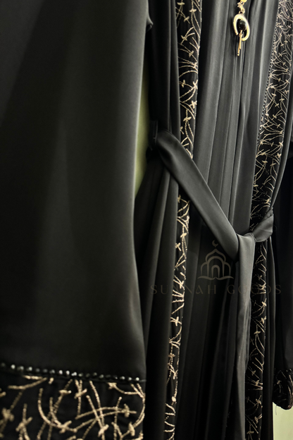 Black Abaya gold design