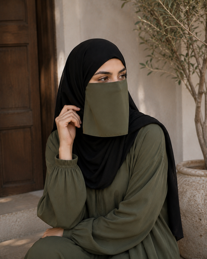 Half Niqab Super Breathable Veil - Short