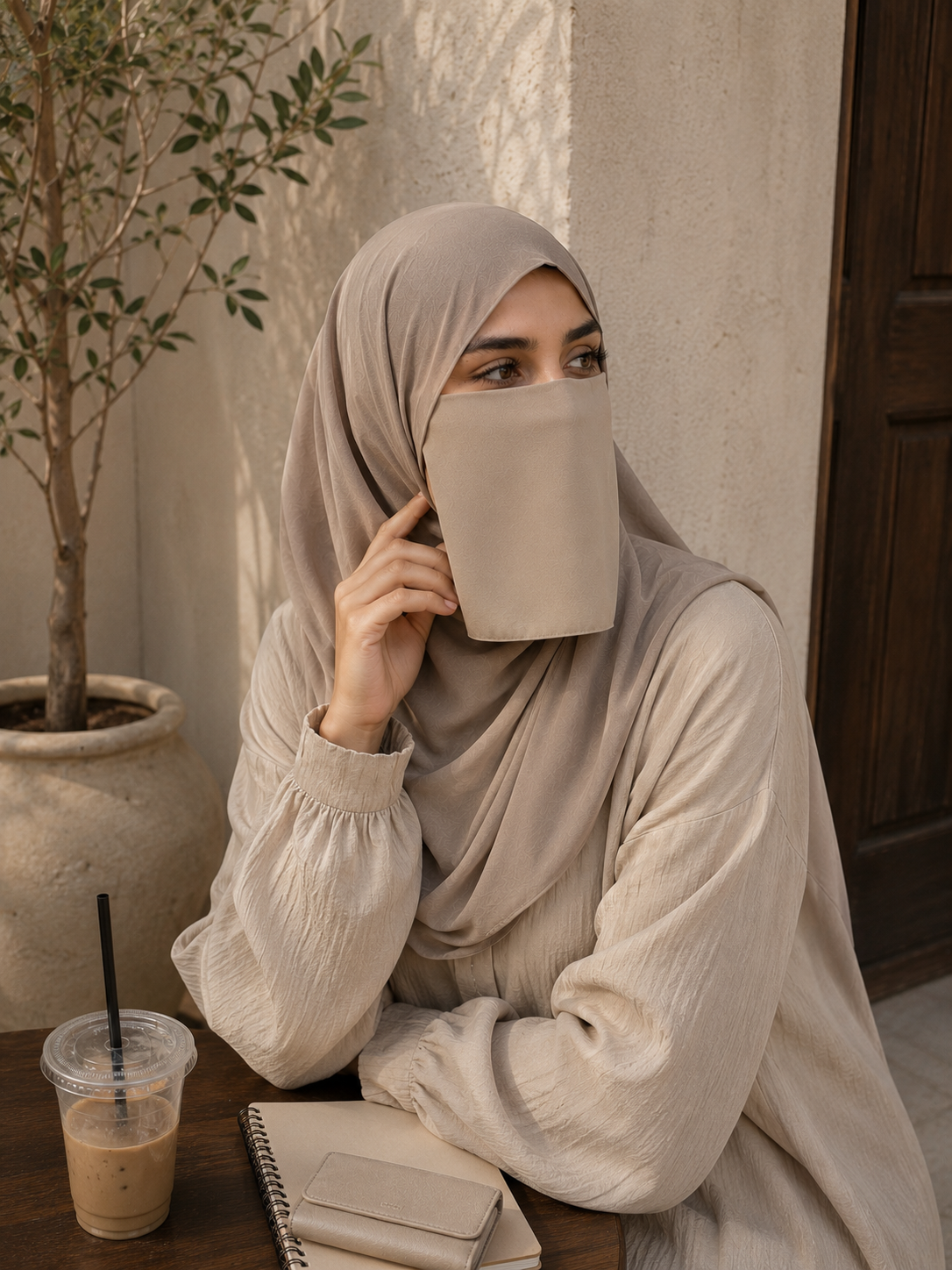 Half Niqab Super Breathable Veil - Short