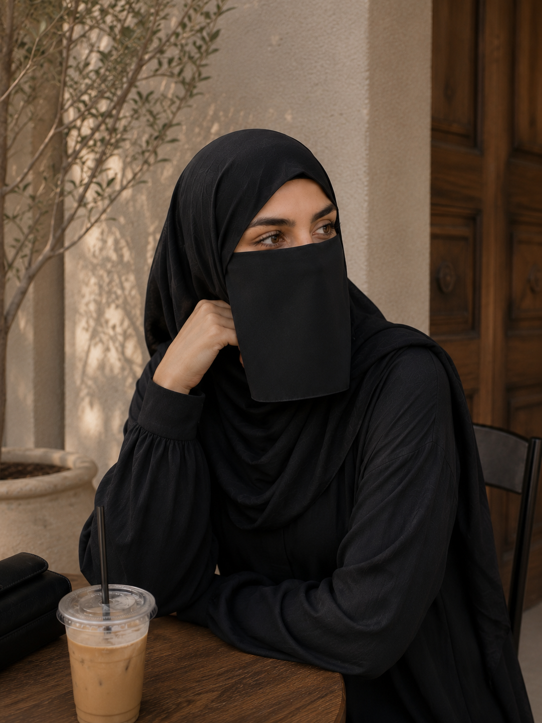 Half Niqab Super Breathable Veil - Short