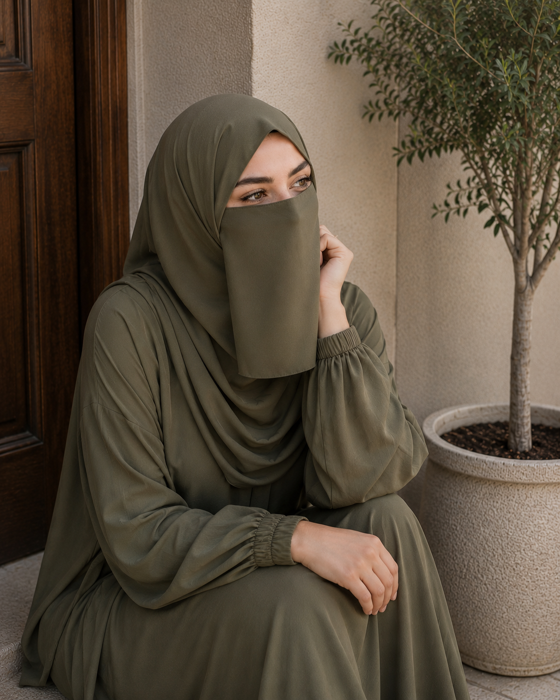 Half Niqab Super Breathable Veil - Medium