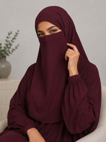 Half Niqab Super Breathable Veil - Long
