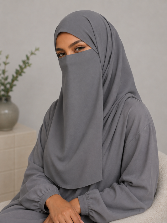 Half Niqab Super Breathable Veil - Long