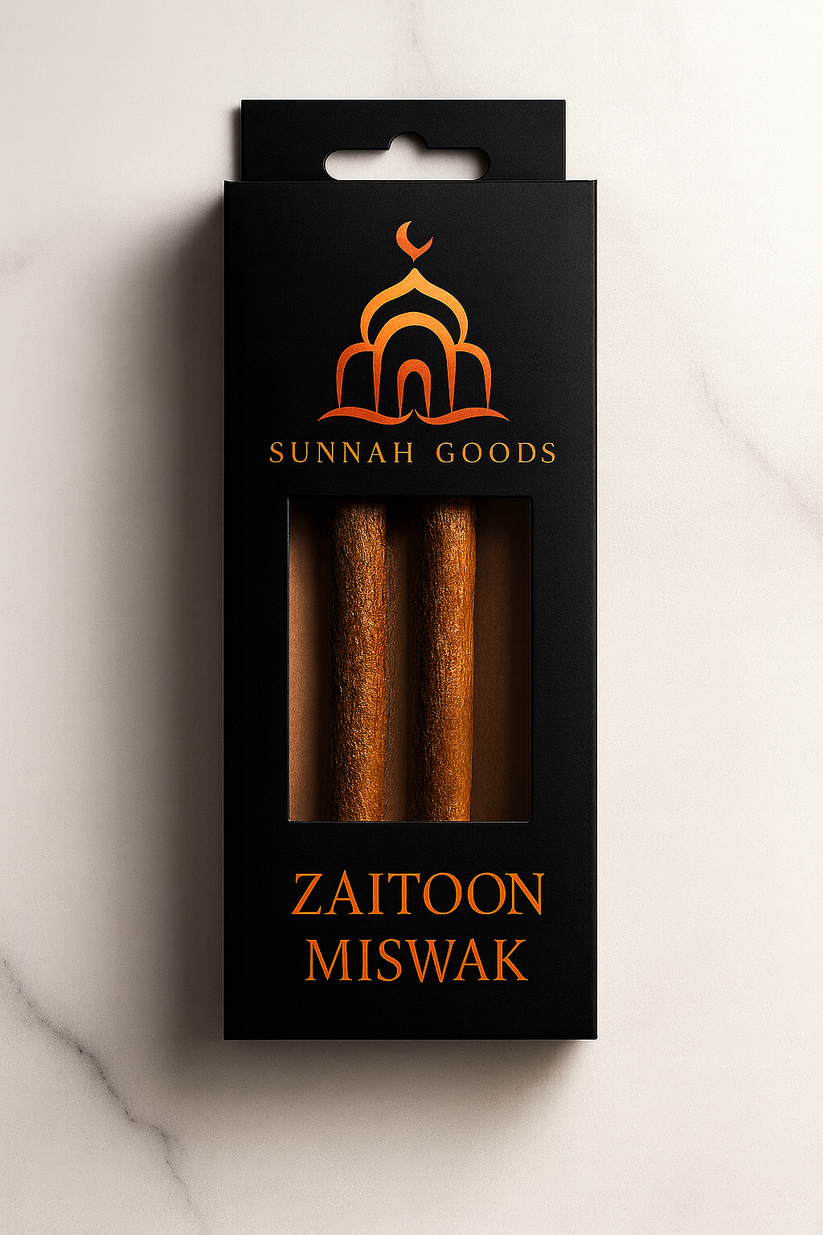 Sunnah Goods Zaitoon Miswak Box – 2 Olive Tree Miswaks + Holder