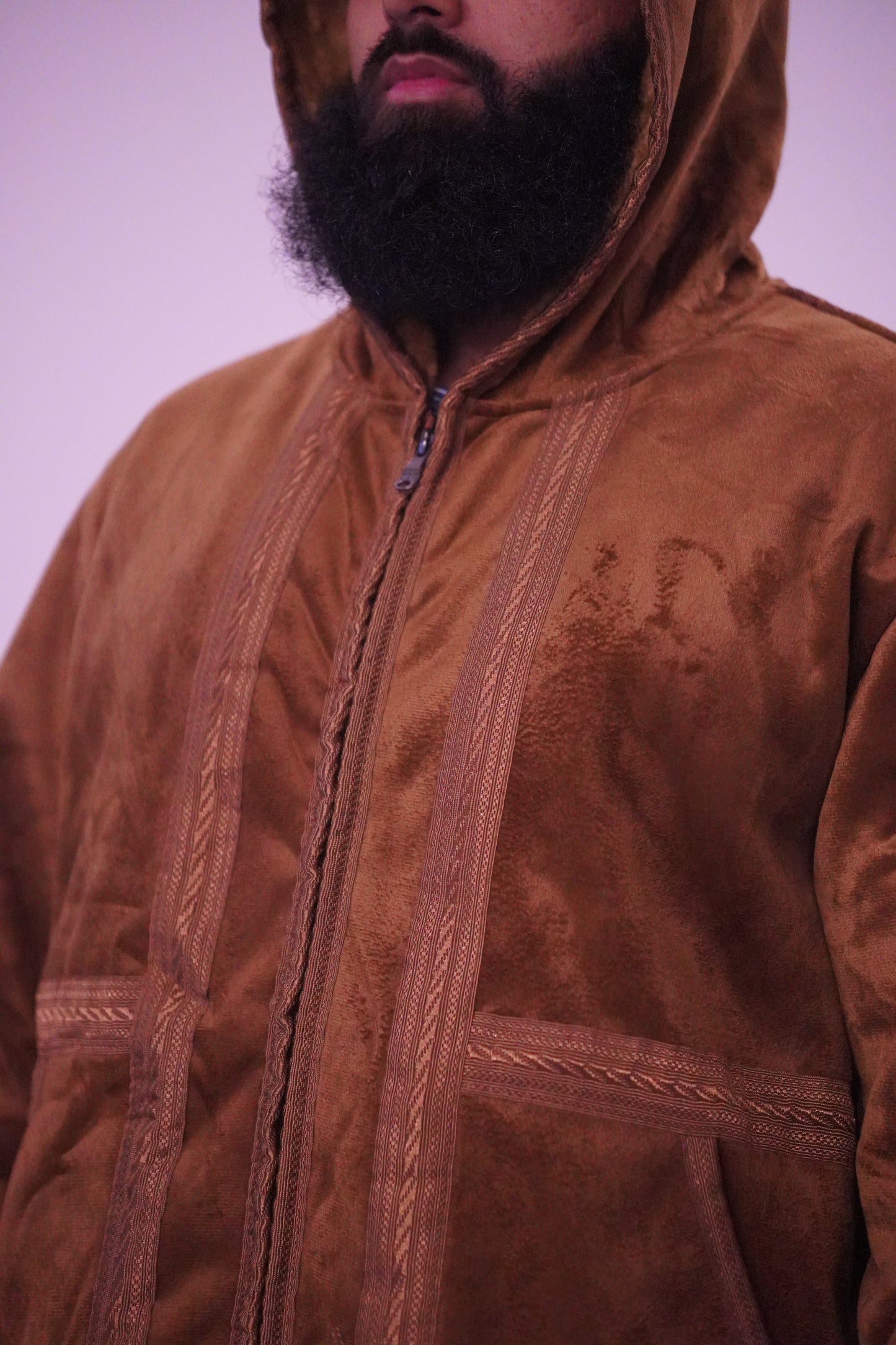 Luxury Moroccan Farwa Coat – Wool & Cotton | Full Zip | Unisex