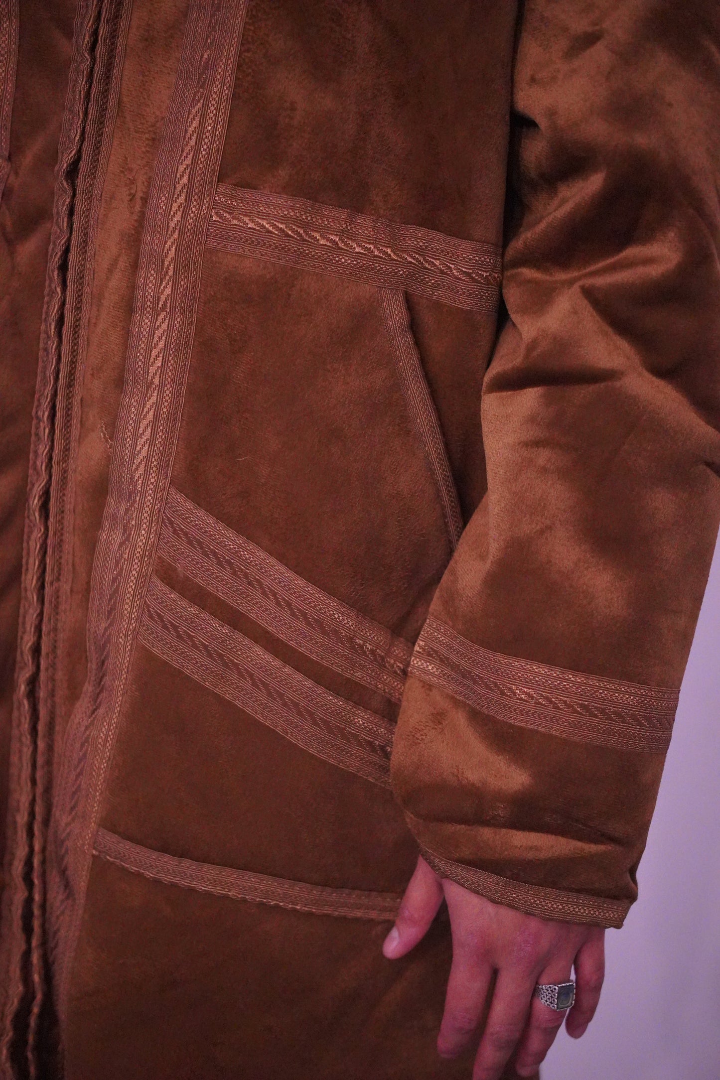 Luxury Moroccan Farwa Coat – Wool & Cotton | Full Zip | Unisex