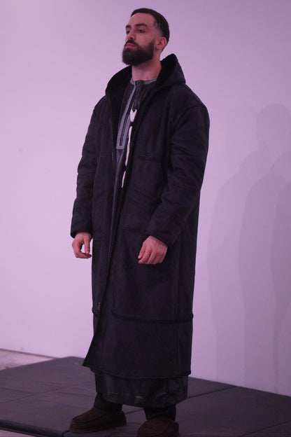 Luxury Moroccan Farwa Coat – Wool & Cotton | Full Zip | Unisex