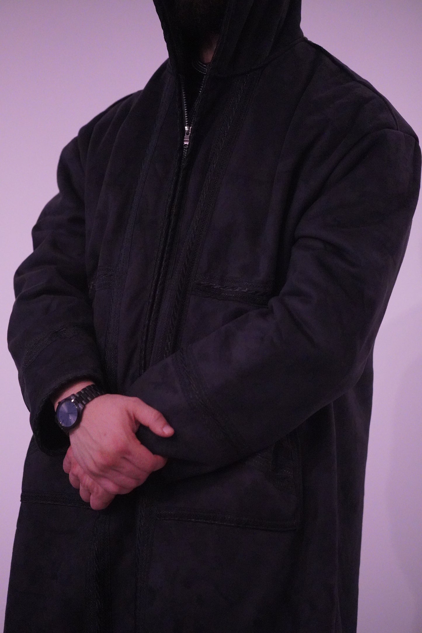 Luxury Moroccan Farwa Coat – Wool & Cotton | Full Zip | Unisex