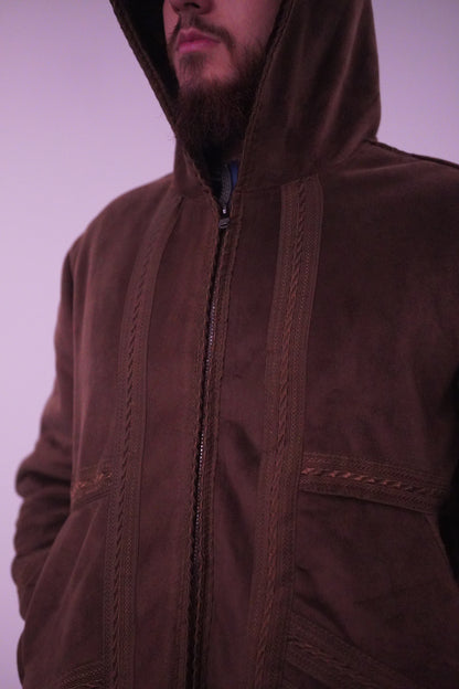 Luxury Moroccan Farwa Coat – Wool & Cotton | Full Zip | Unisex