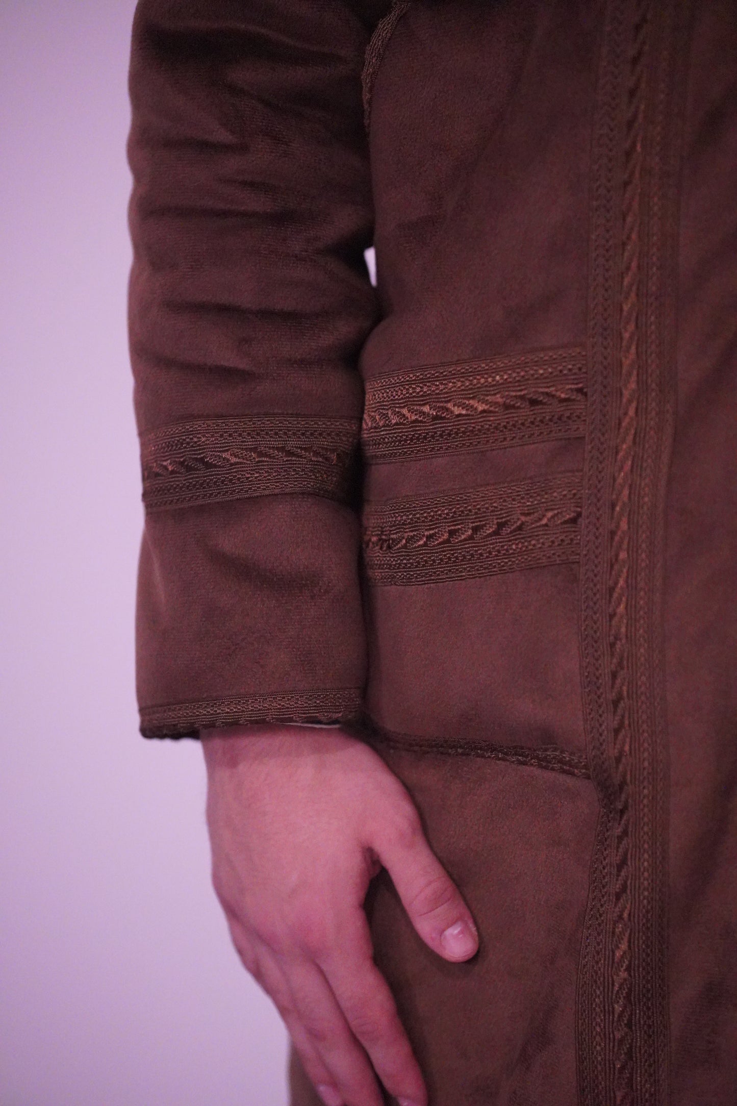 Luxury Moroccan Farwa Coat – Wool & Cotton | Full Zip | Unisex