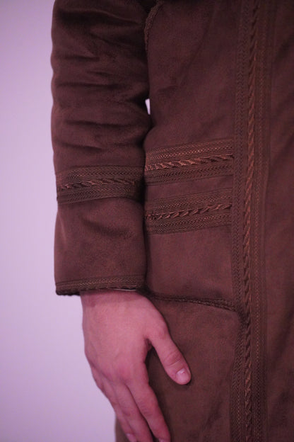 Luxury Moroccan Farwa Coat – Wool & Cotton | Full Zip | Unisex