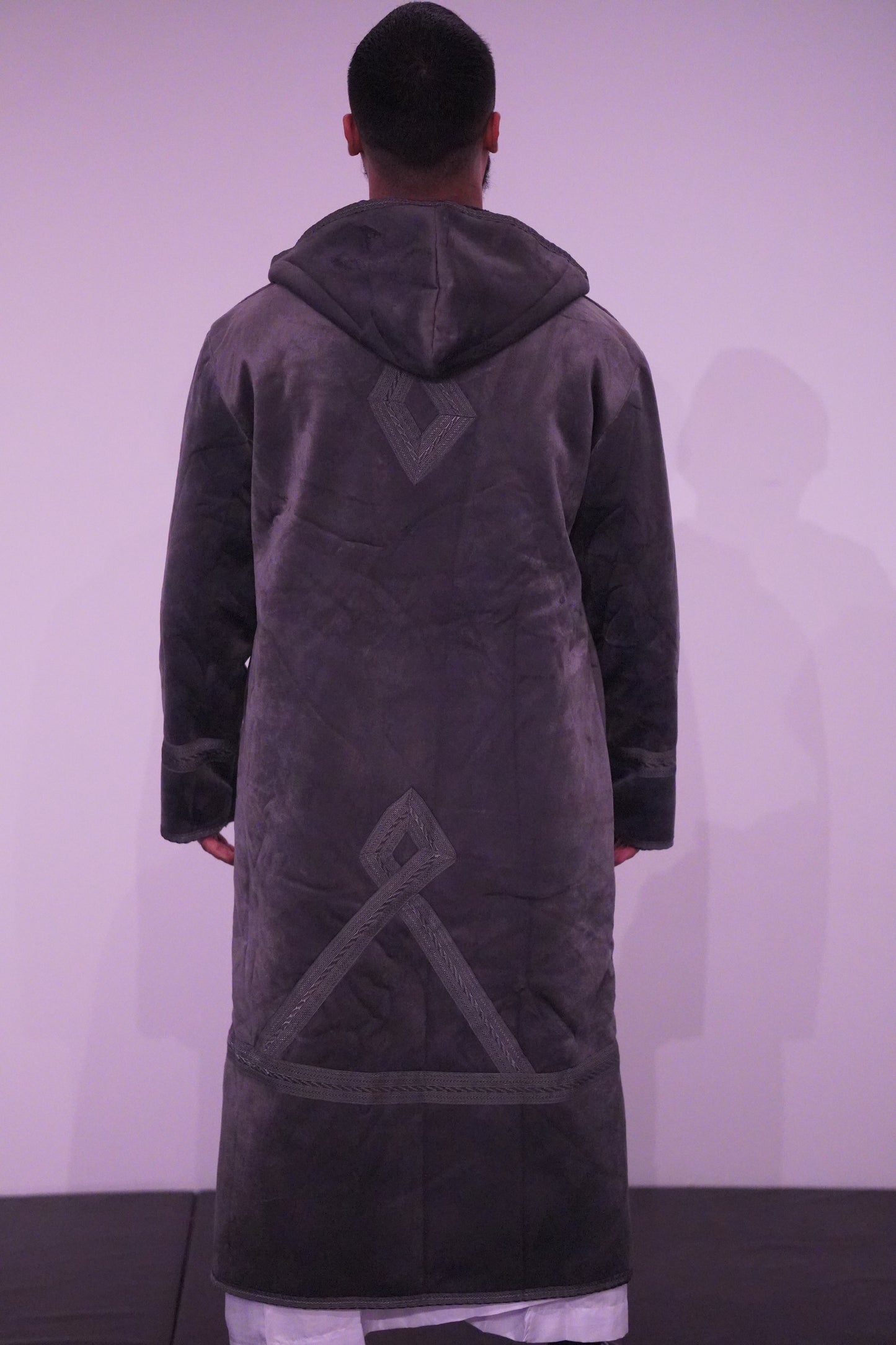 Luxury Moroccan Farwa Coat – Wool & Cotton | Full Zip | Unisex