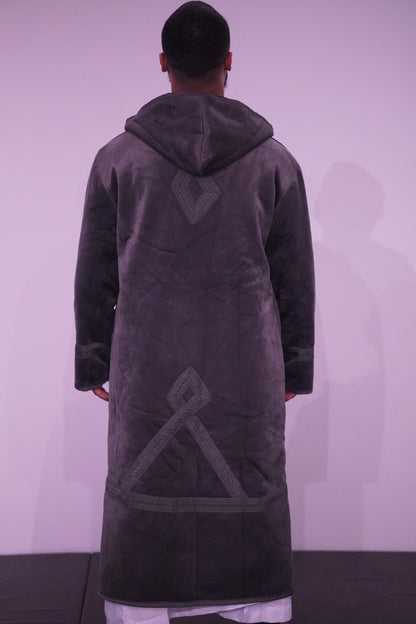 Luxury Moroccan Farwa Coat – Wool & Cotton | Full Zip | Unisex