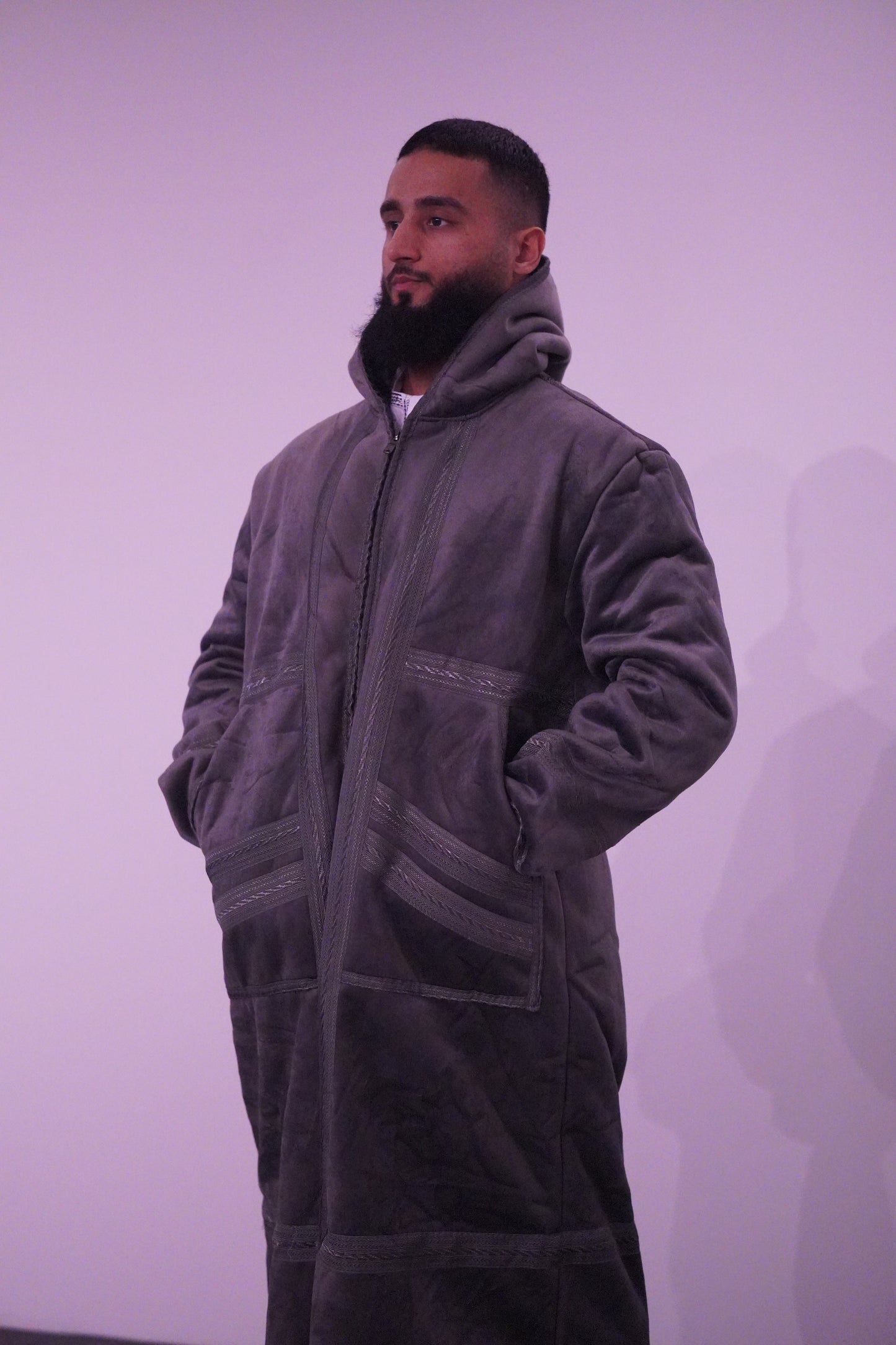 Luxury Moroccan Farwa Coat – Wool & Cotton | Full Zip | Unisex