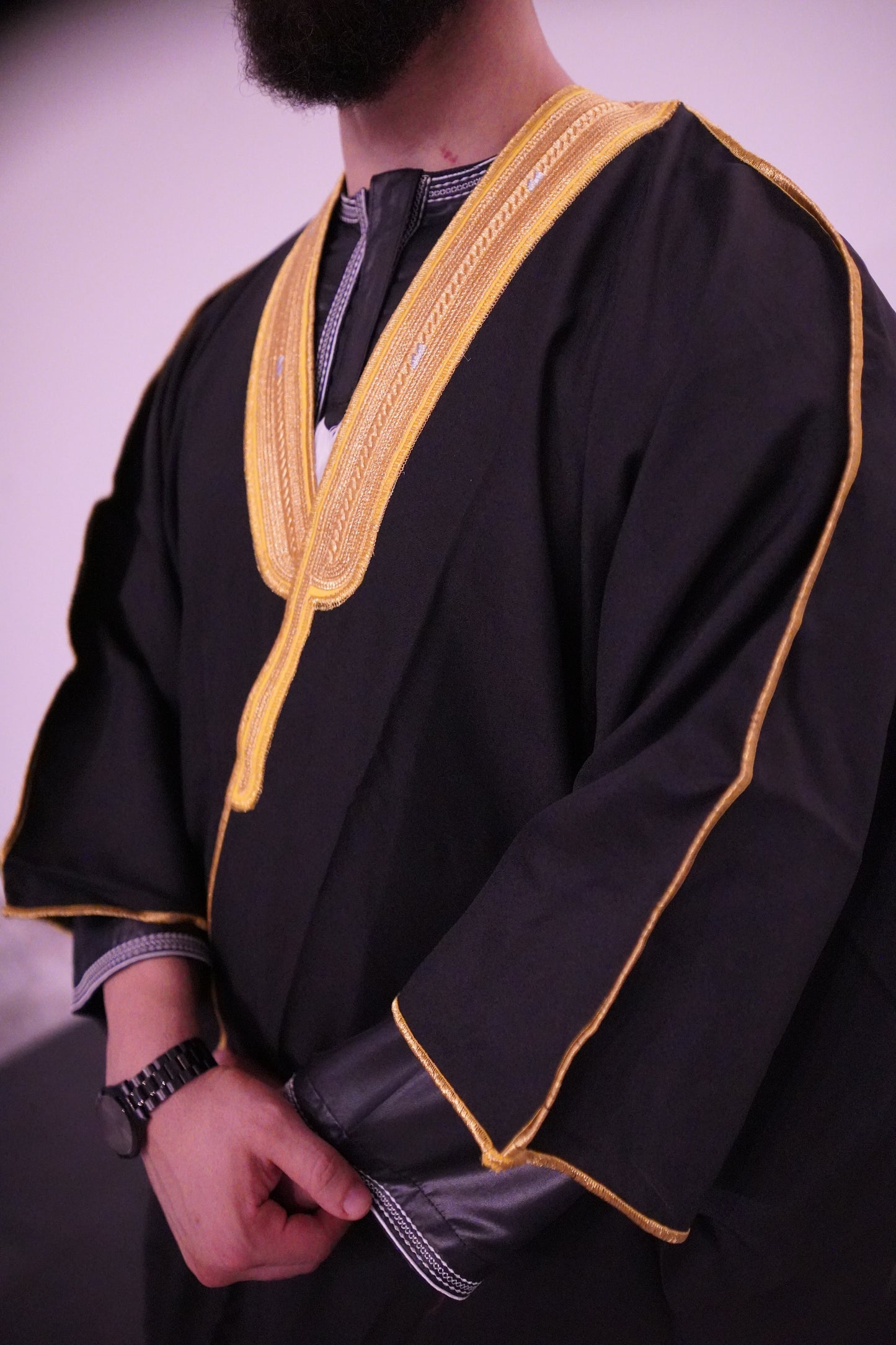 Luxury Full-Sleeve Bisht with Gold Embroidery – 5 Elegant Colors