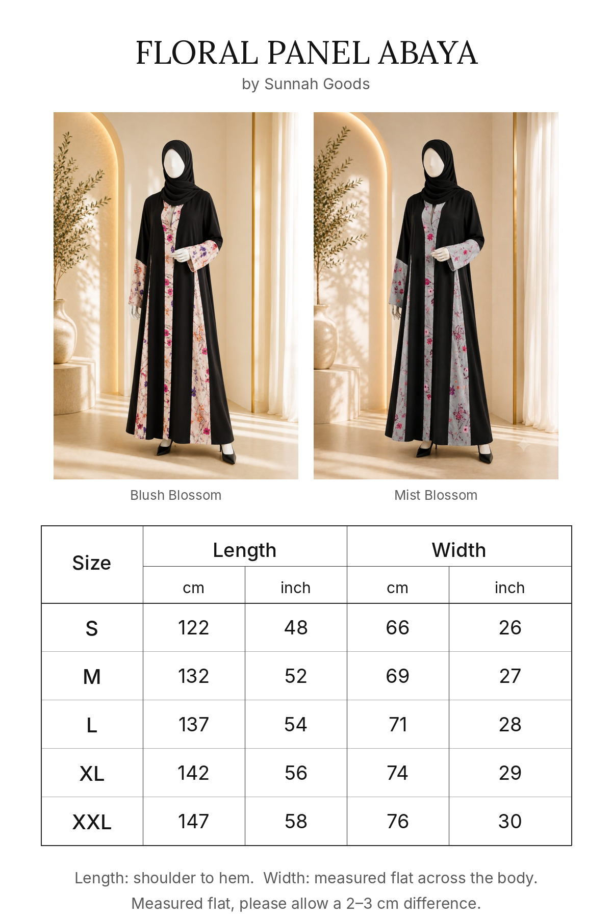 Floral Panel Abaya with Matching Hijab