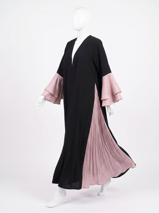 Warda Rose Ruffle Sleeve Open Abaya