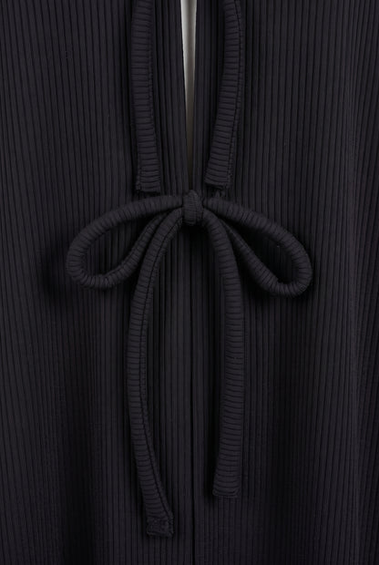 Sukoon Corduroy Tie-Front Abaya
