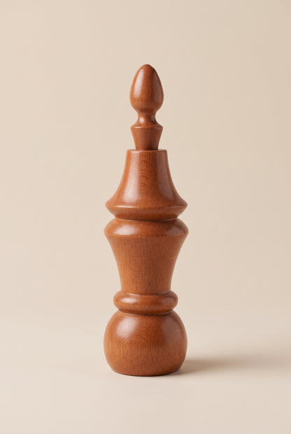 Antique Chestnut beech wood kohl applicator in a reddish-brown finish