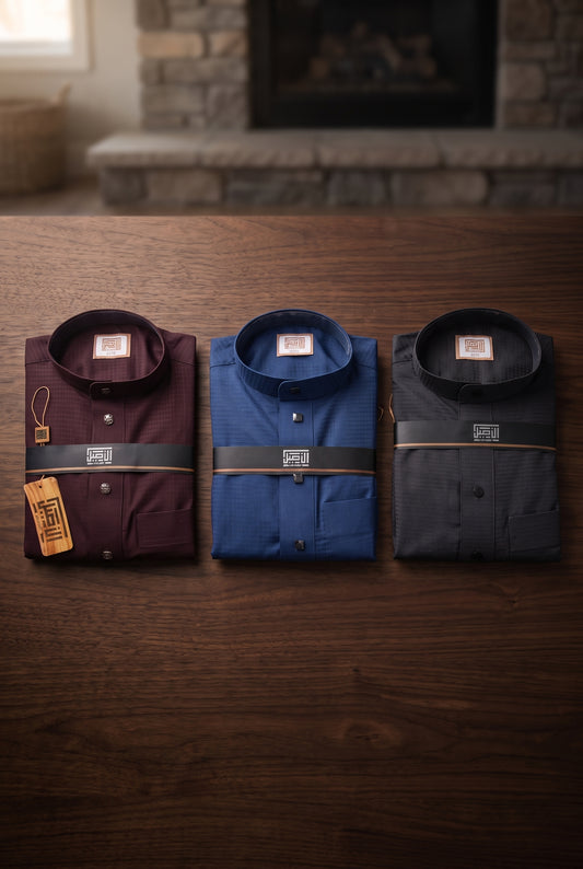 Al Aseel Winter Thobe for Men - Warm Textured Traditional Thobe