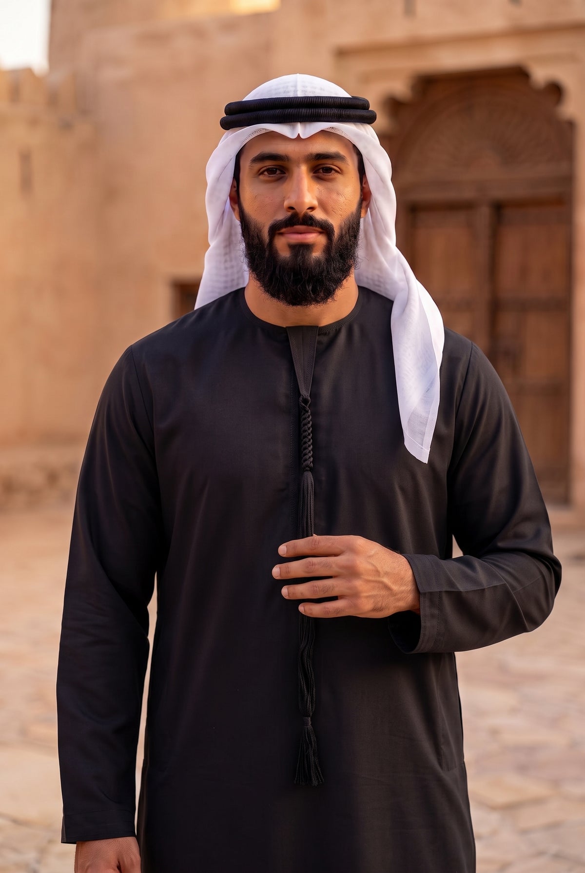 Emirati Thobe (Kandura) – Classic Khaleeji Arab Robe for Men with Tarboosha Tassel & Pockets | 5 Colors