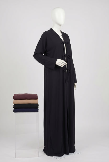 Sukoon Corduroy Tie-Front Abaya
