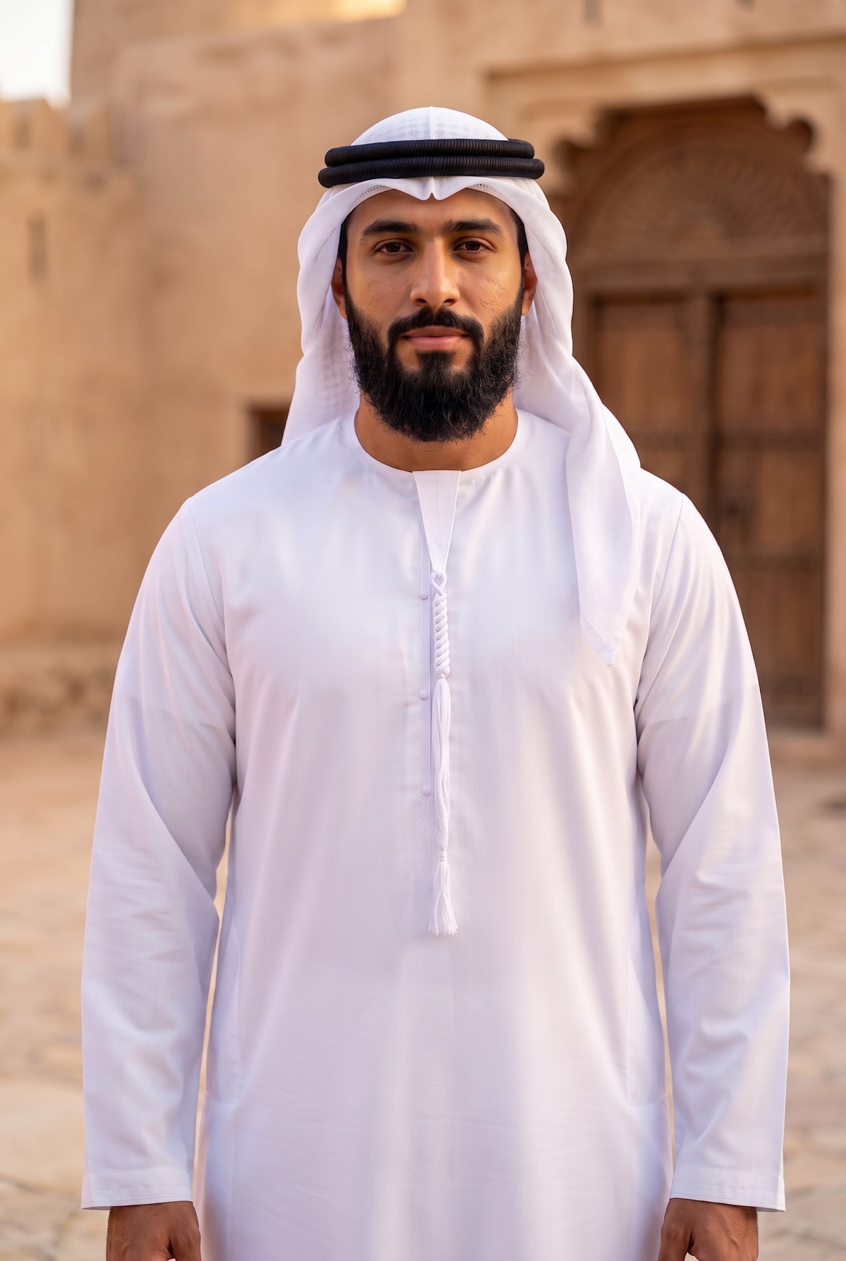 Emirati Thobe (Kandura) – Classic Khaleeji Arab Robe for Men with Tarboosha Tassel & Pockets | 5 Colors