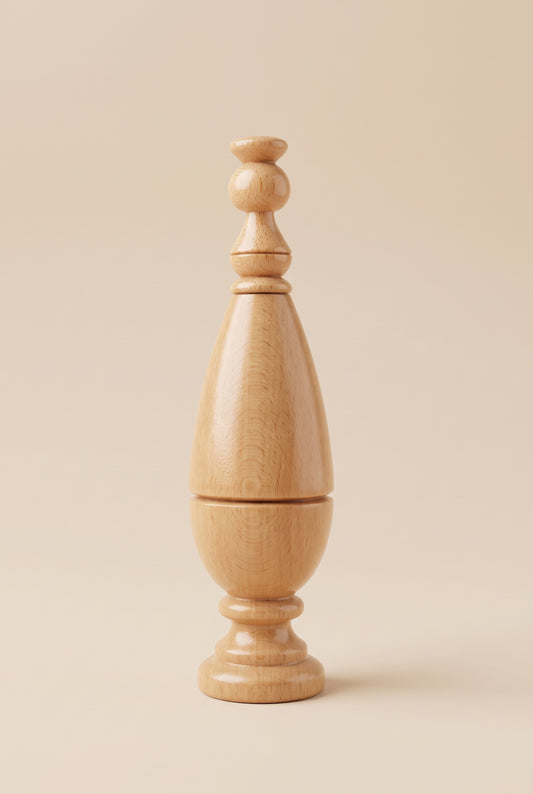 Natural beech wood kohl applicator in a light honey tone