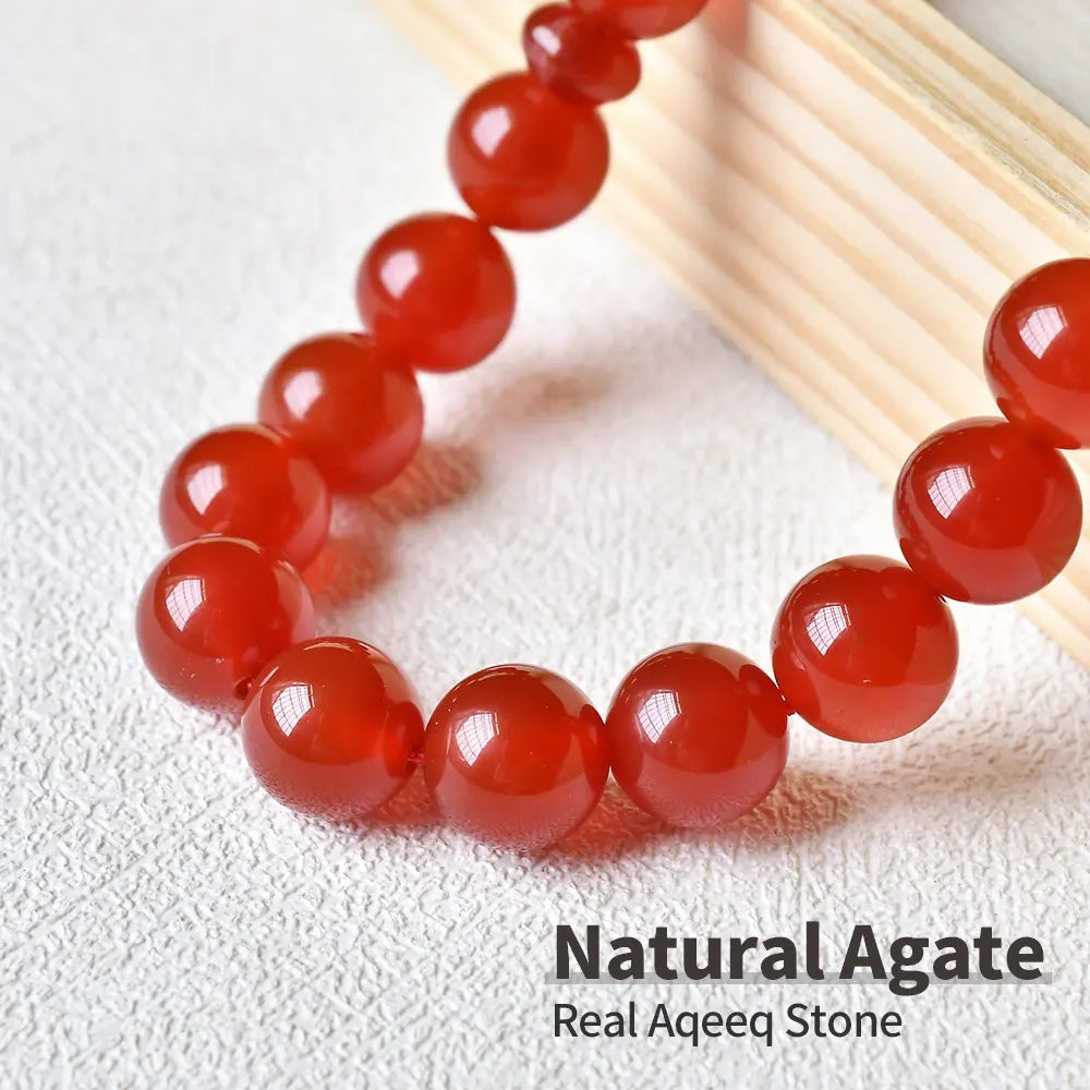 The Heritage Misbaha: Yamani Red Aqeeq Stone - 33 Beads, 10mm