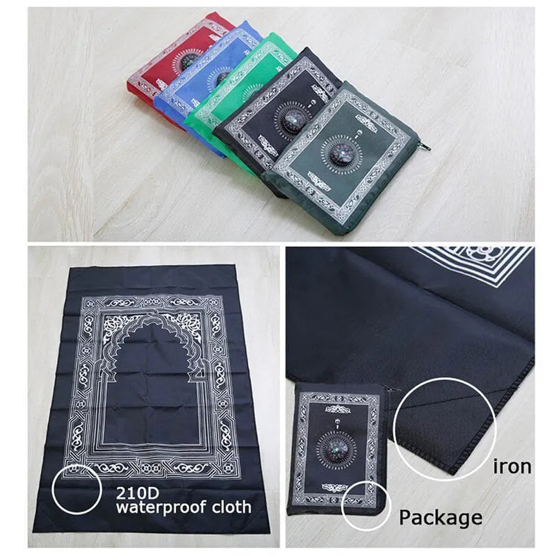 Portable Waterproof Travel Prayer Mat - with Compass