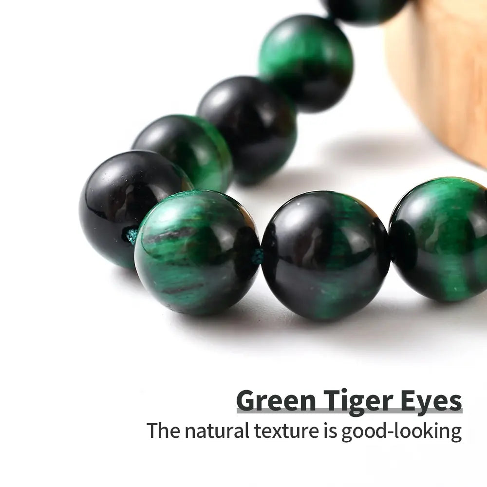 The Guardian’s Misbaha: Emerald Green Tiger Eye - 33 Beads, 10mm