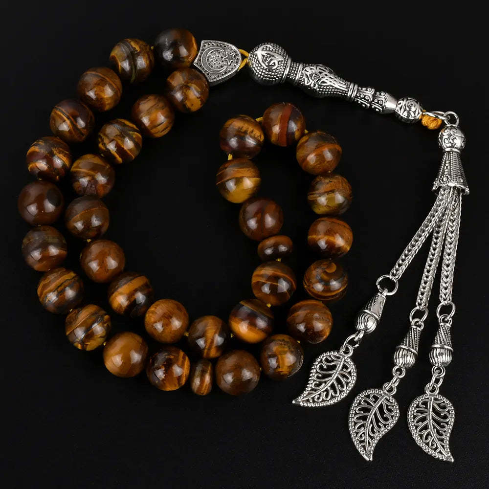 The Strength Misbaha: Yellow Tiger Eye - 33 Beads, 10mm