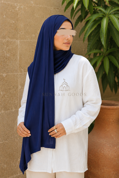 Navy Jersey Hijab