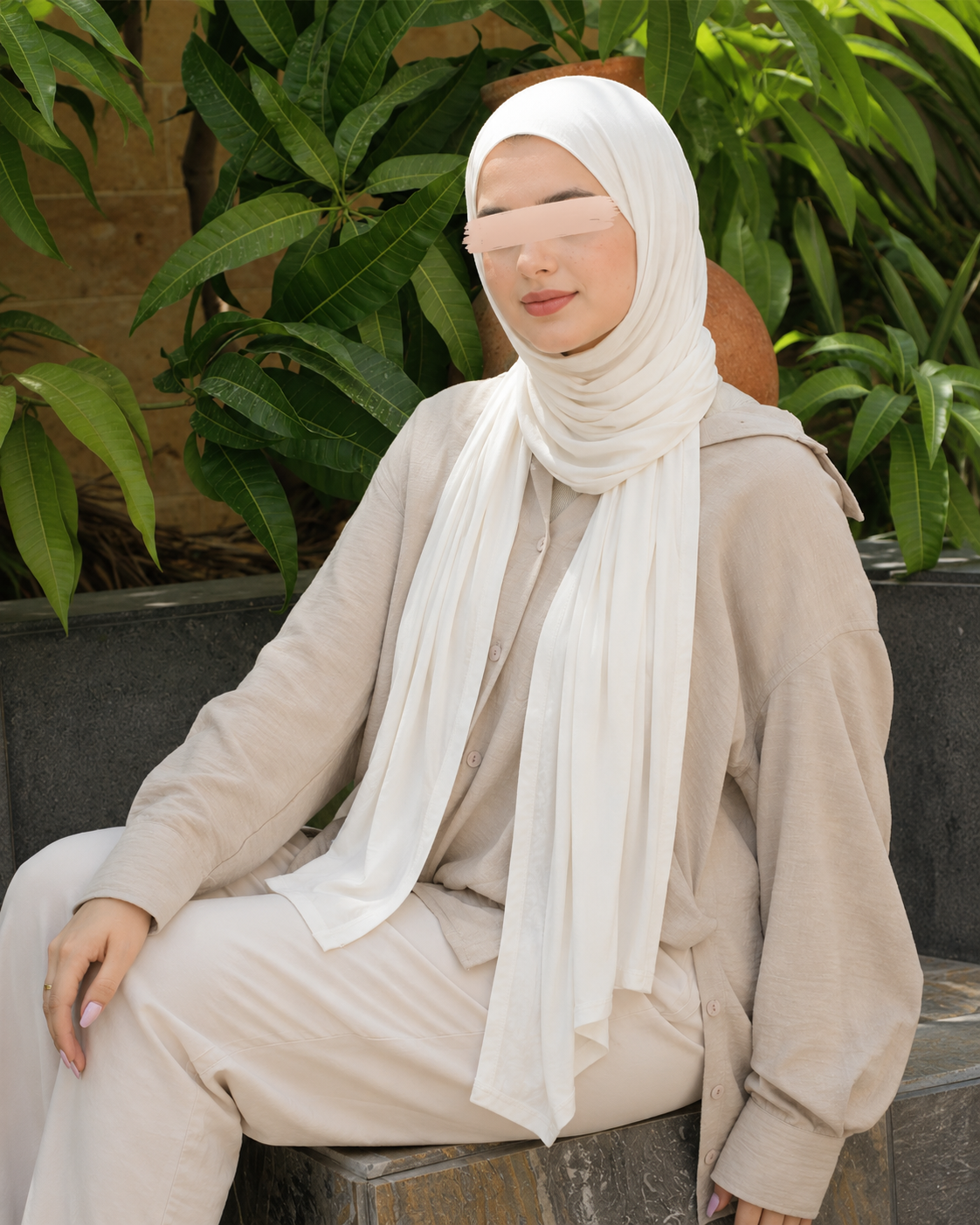 Off white Jersey Hijab